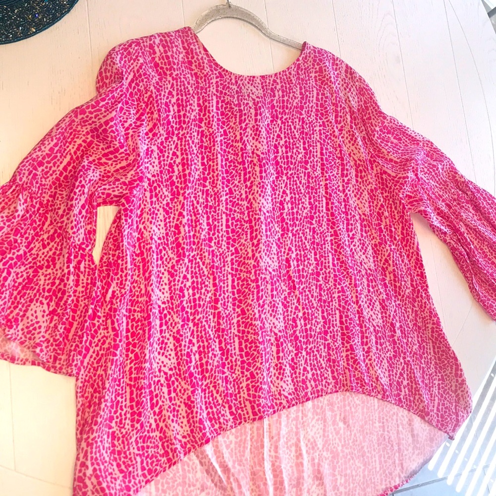 La Roque pink animal print top